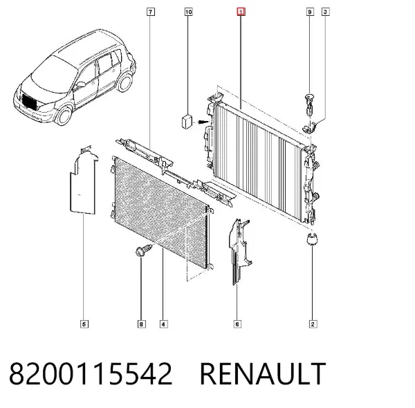 Радіатор 8200115542 Renault (RVI)