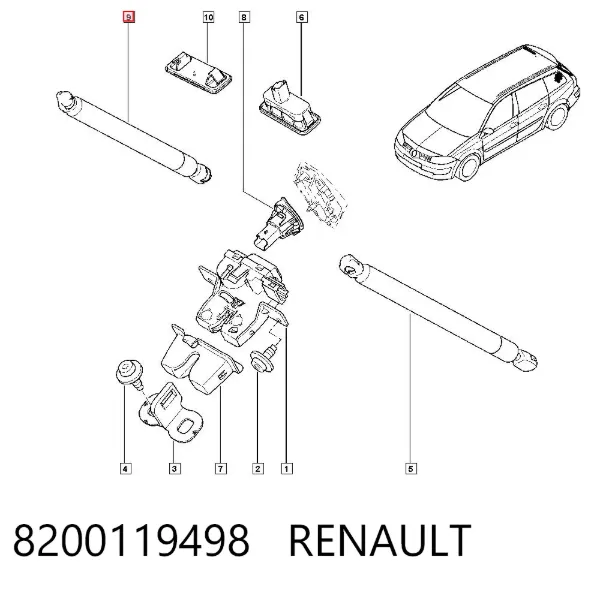 Амортизатор багажника 8200119498 Renault (RVI)