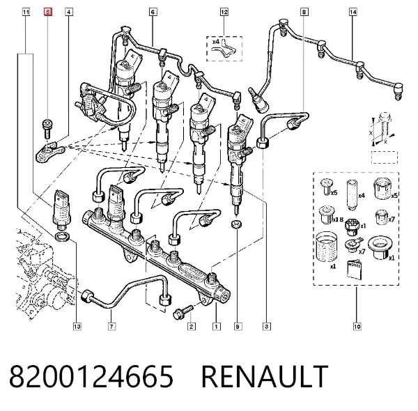 Болт кріплення форсунки 8200124665 Renault (RVI)