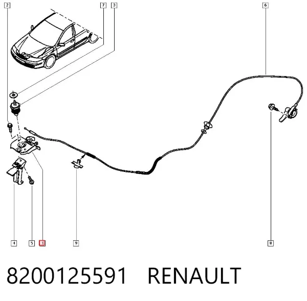 Замок капота Renault Vel Satis BJ0