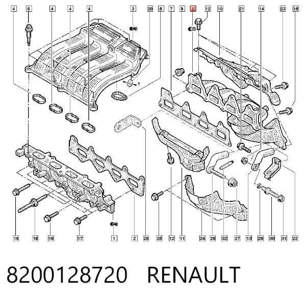 Випускний колектор 8200128720 Renault (RVI)