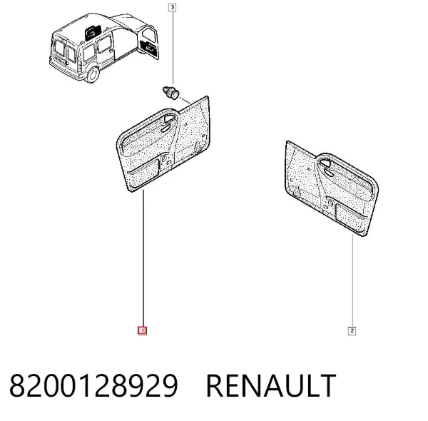 Обшивка-облицювання передньої двері, лівою, внутрішня 8200128929 Renault (RVI)