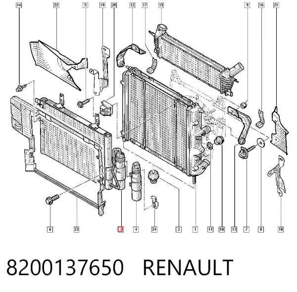Радіатор кондиціонера 8200137650 Renault (RVI)