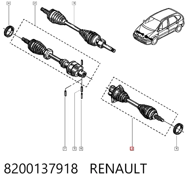 Ліва піввісь 8200137918 Renault (RVI)