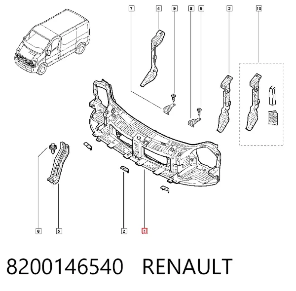 Рамка радіатора 8200146540 Renault (RVI)
