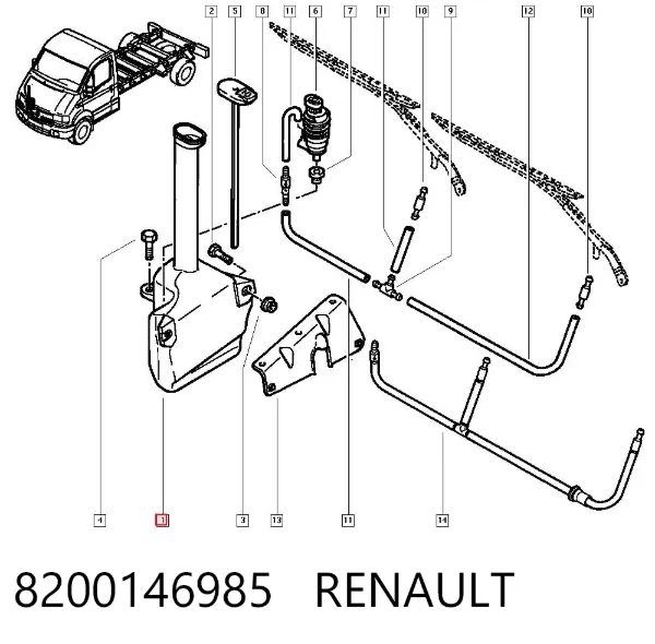 Бачок омивача 8200146985 Renault (RVI)