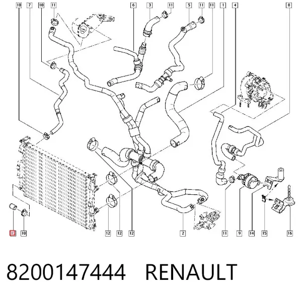 Корпус термостата 8200147444 Renault (RVI)