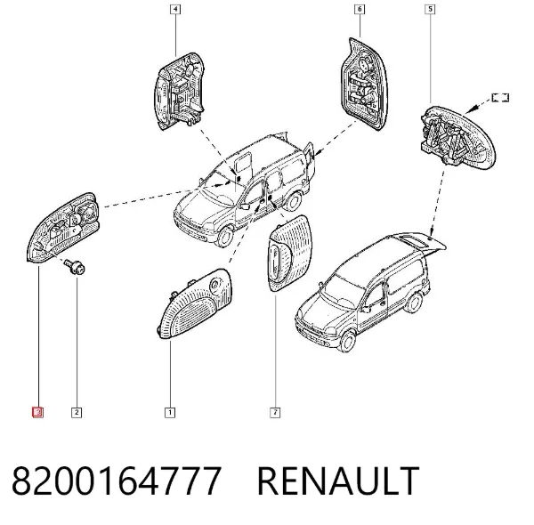 Ручка передньої двері зовнішня права 8200164777 Renault (RVI)