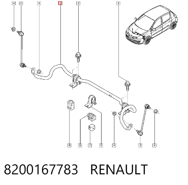 Передній стабілізатор 8200167783 Renault (RVI)
