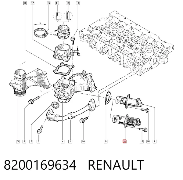 Клапан ЄГР 8200169634 Renault (RVI)