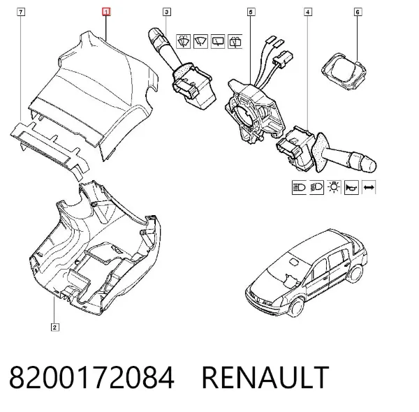 Накладка рульової колонки 8200172084 Renault (RVI)