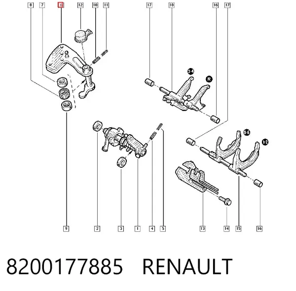 Шток перемикання передач КПП 8200177885 Renault (RVI)