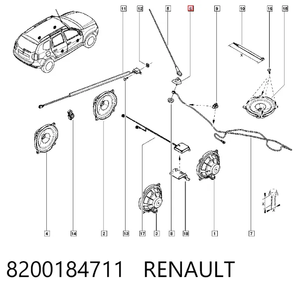 Антена 8200184711 Renault (RVI)