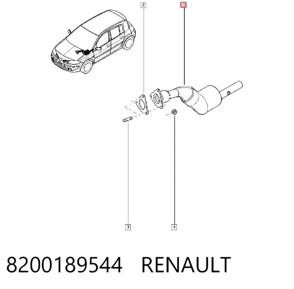 Труба приймальна (штани) глушника, передня 8200189544 Renault (RVI)