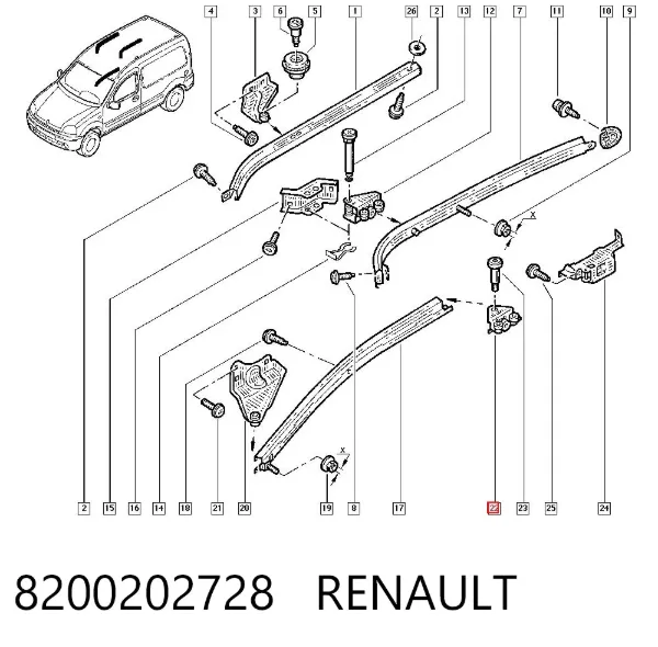 Ролик двері бічної/зсувної, правий нижній 8200202728 Renault (RVI)
