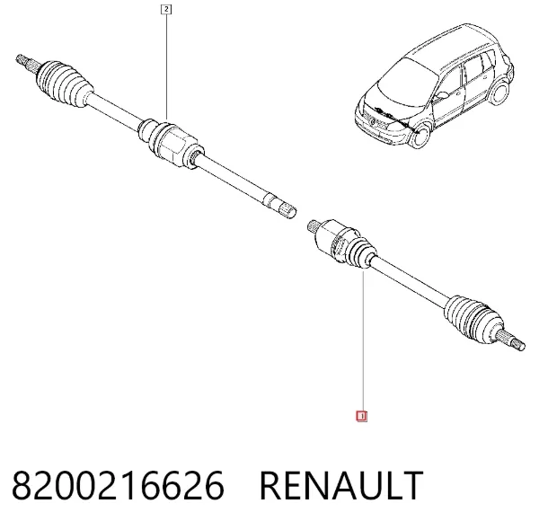 Ліва піввісь 8200216626 Renault (RVI)