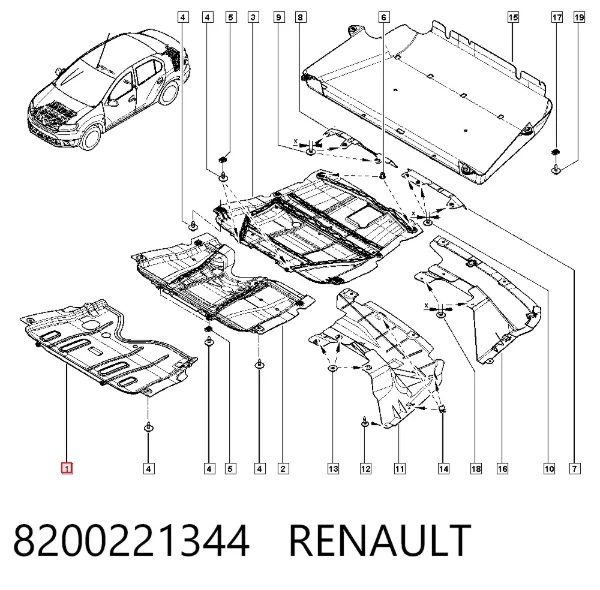 Захист двигуна 8200221344 Renault (RVI)