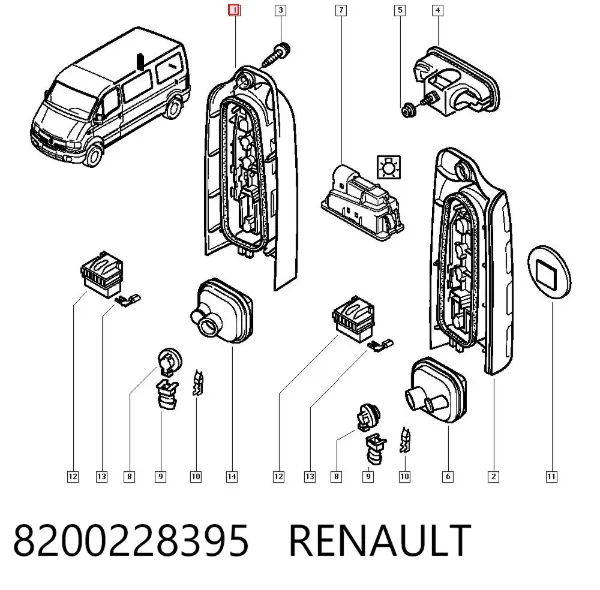 Задня права фара 8200228395 Renault (RVI)