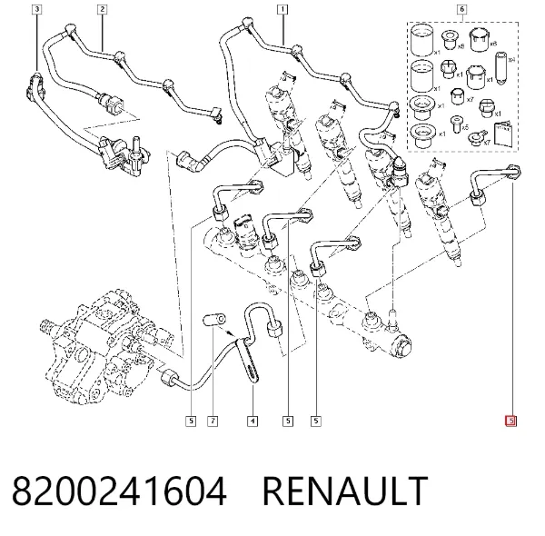Трубка паливна, комплект 8200241604 Renault (RVI)