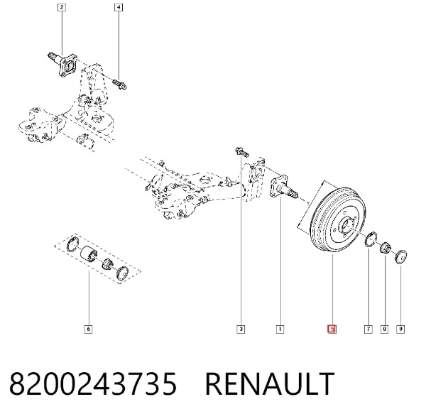 Барабан гальмівний задній 8200243735 Renault (RVI)