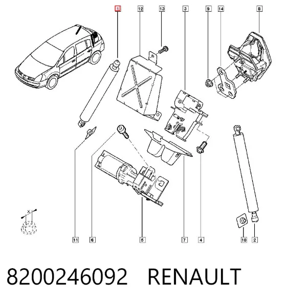 Амортизатор багажника Renault Vel Satis BJ0