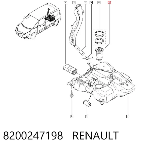 Датчик рівня палива 8200247198 Renault (RVI)