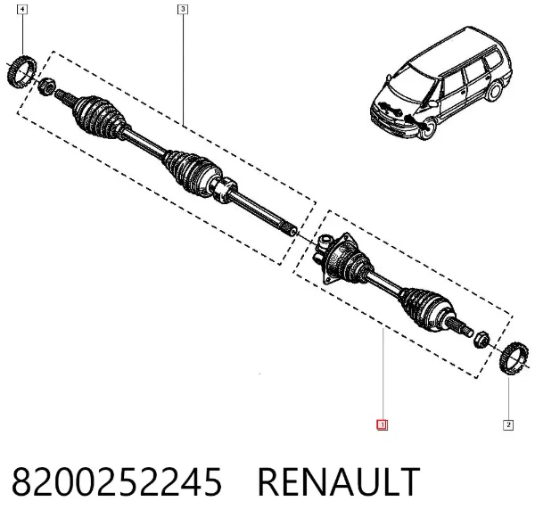 Ліва піввісь 8200252245 Renault (RVI)