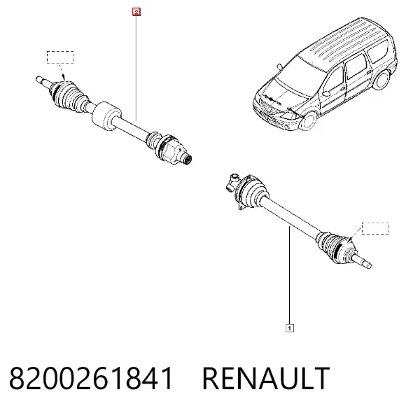 Піввісь права 8200261841 Renault (RVI)