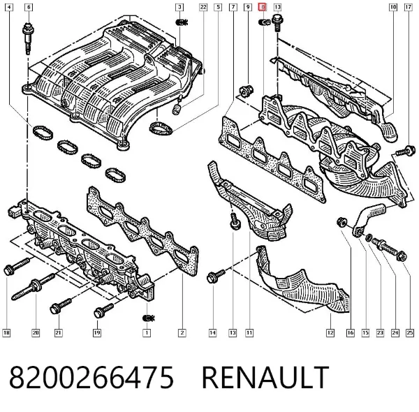 Випускний колектор Renault Espace III