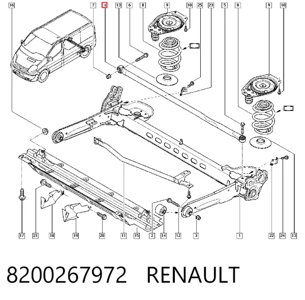 Торсіон задній 8200267972 Renault (RVI)