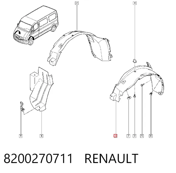 Підкрилок передній лівий 8200270711 Renault (RVI)
