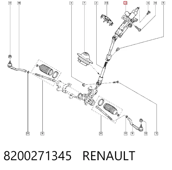 Рульова колонка 8200271345 Renault (RVI)