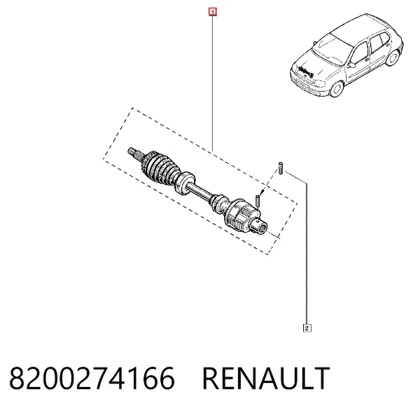 Піввісь права 8200274166 Renault (RVI)