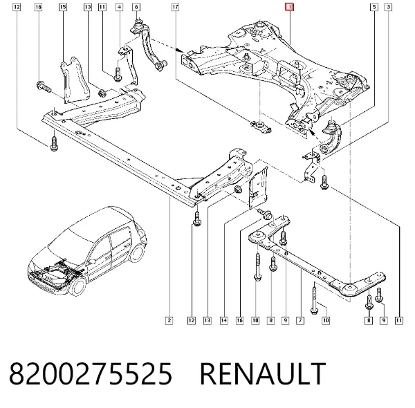Підрамник передній 8200275525 Renault (RVI)