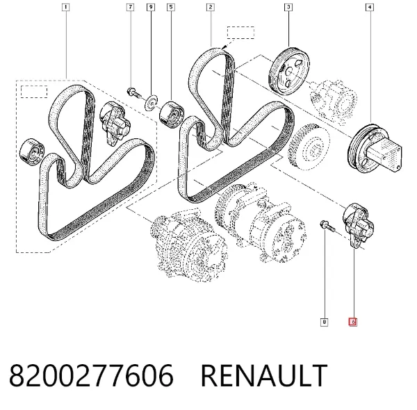 Натягувач приводного ременя 8200277606 Renault (RVI)