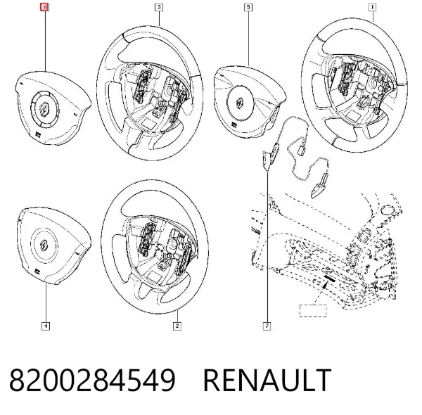 Подушка безпеки, водійська, AIRBAG 8200284549 Renault (RVI)