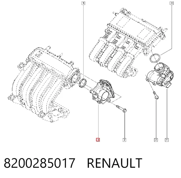 Дросільна заслінка 8200285017 Renault (RVI)