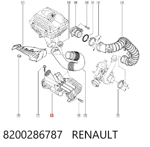 Кронштейн повітряного фільтра 8200286787 Renault (RVI)
