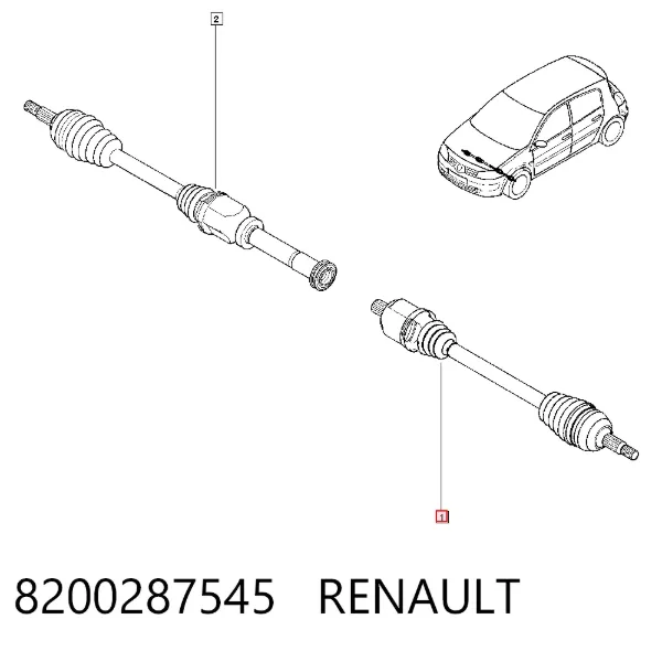 Ліва піввісь 8200287545 Renault (RVI)