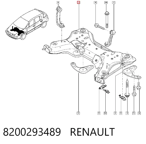 Підрамник передній 8200293489 Renault (RVI)