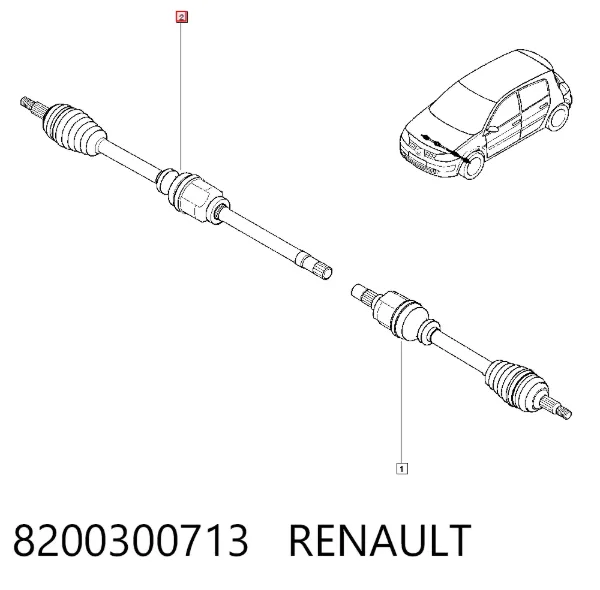 Піввісь права 8200300713 Renault (RVI)