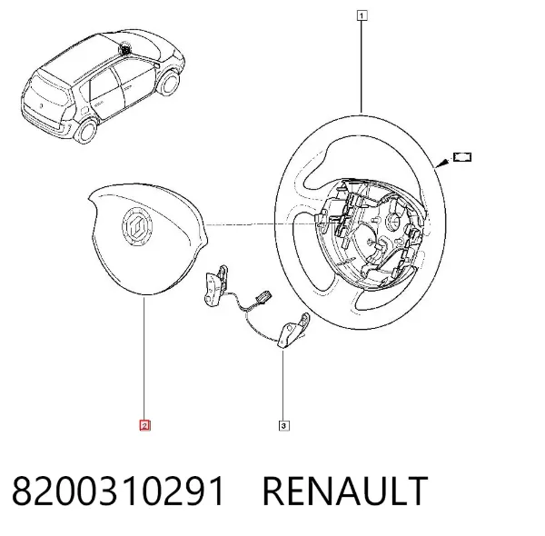 Подушка безпеки, водійська, AIRBAG 8200310291 Renault (RVI)