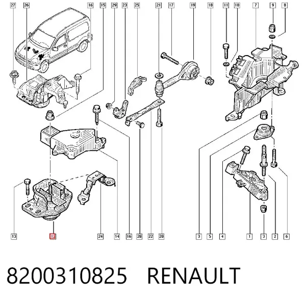 Подушка двигуна передня 8200310825 Renault (RVI)