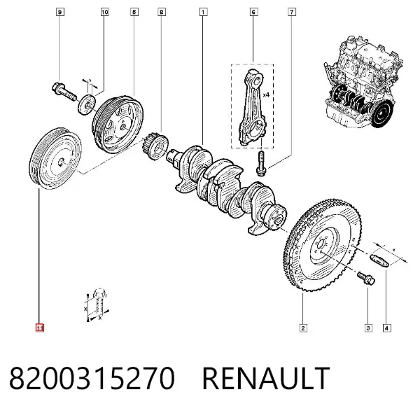Шків колінвала 8200315270 Renault (RVI)