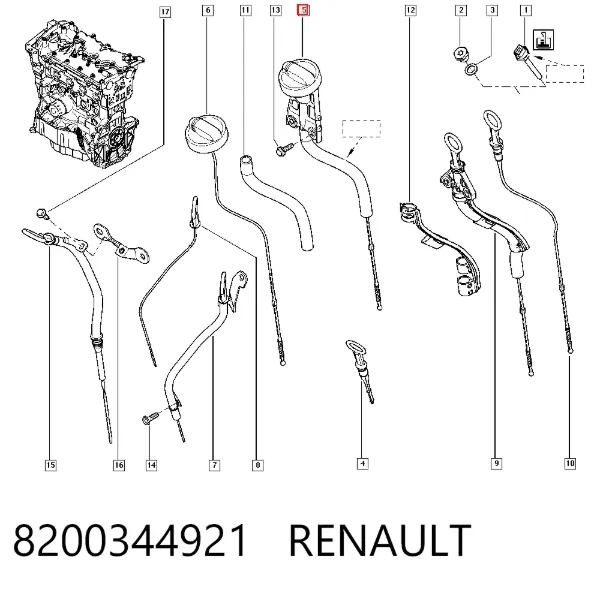 Масляний щуп 8200344921 Renault (RVI)