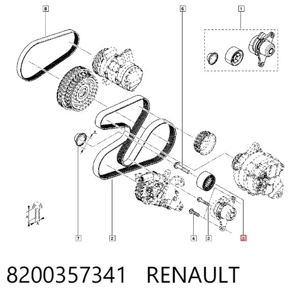 Ролик приводного ременя, паразитний 8200357341 Renault (RVI)