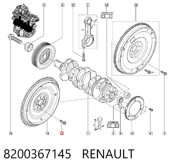 Болт кріплення маховика 8200367145 Renault (RVI)