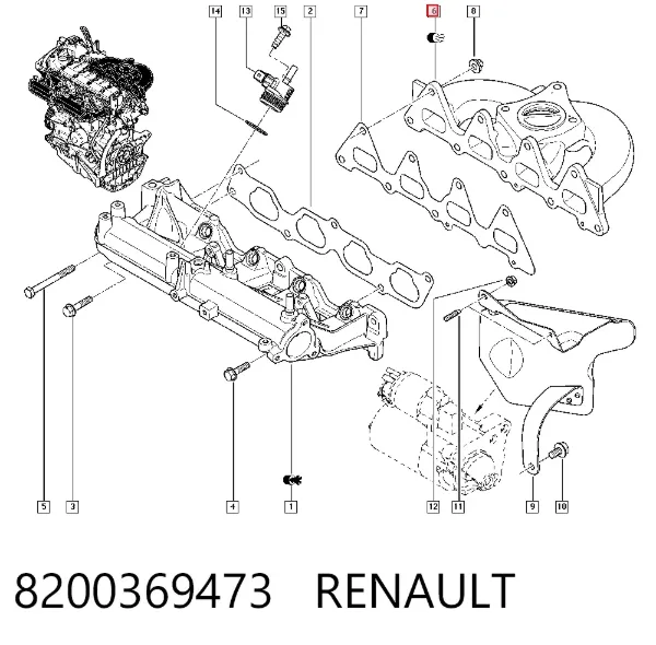 Випускний колектор 8200369473 Renault (RVI)