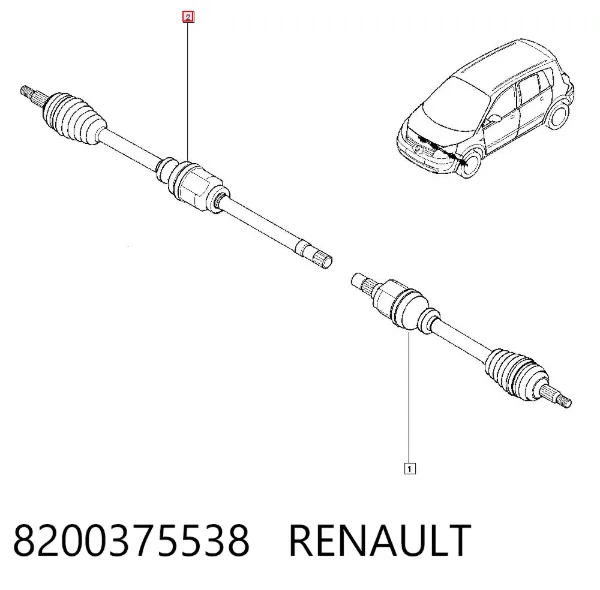 Піввісь права 8200375538 Renault (RVI)