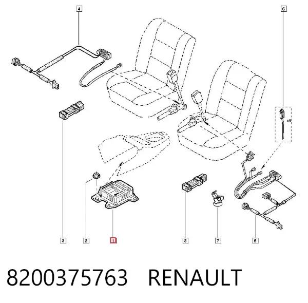 Модуль-процесор керування подушки безпеки 8200375763 Renault (RVI)